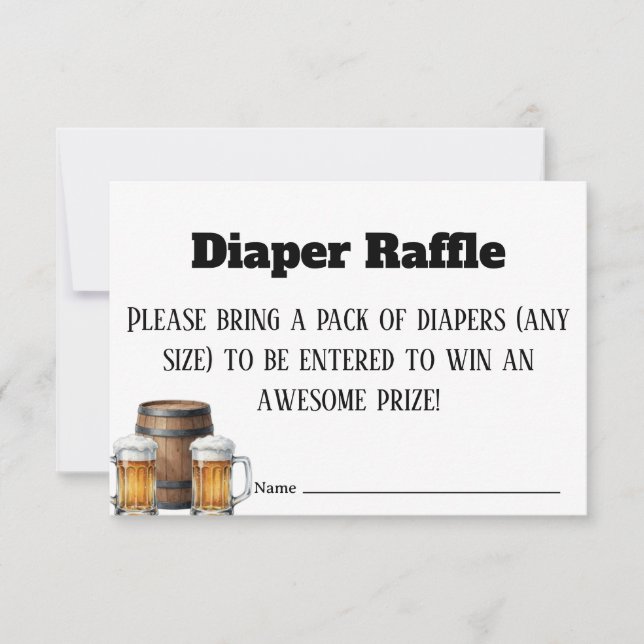 Cartão De Agradecimento A Baby is Brewing Rustic Diaper Raffle Ticket Card (Frente)