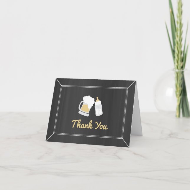 Cartão De Agradecimento A Baby Is Brewing Thank You Card BabyQ (Frente)
