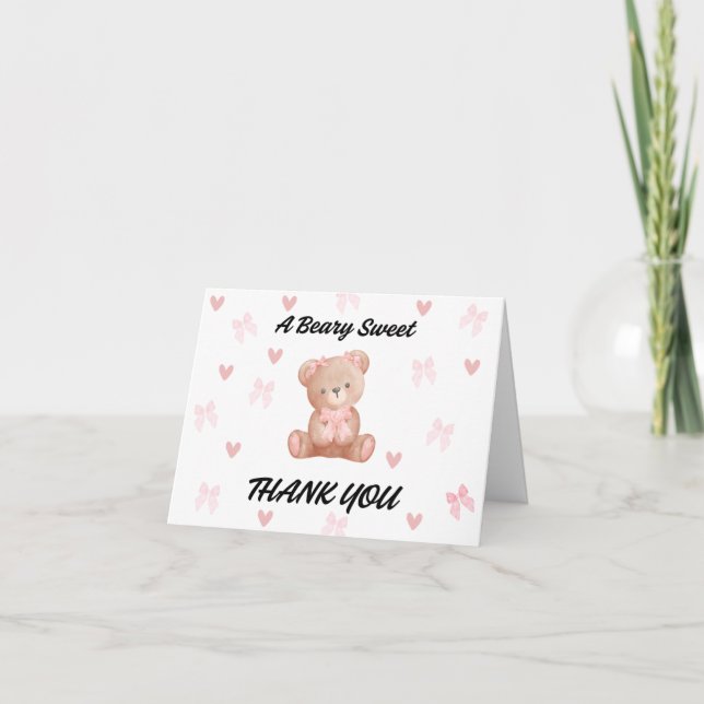 Cartão De Agradecimento A Beary Sweet Thank You Card  (Frente)