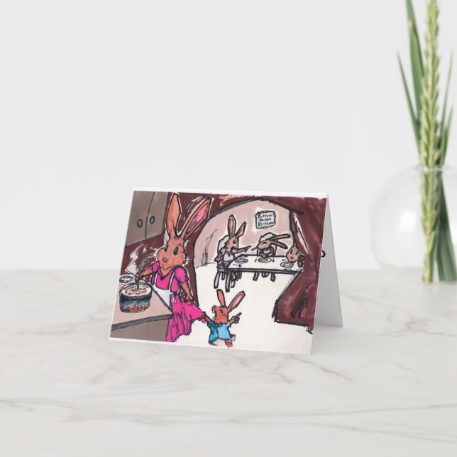 Cartão De Agradecimento A bunny card for Mom's or Grandmothers (Frente)