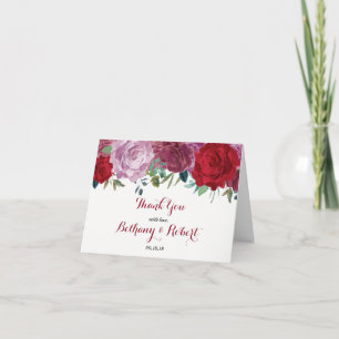 Cartão De Agradecimento A Coleção de Casamento Floral Romântico