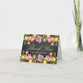 Cartão De Agradecimento A Coleção de Casamento Floral Vintage em Quadro Ne