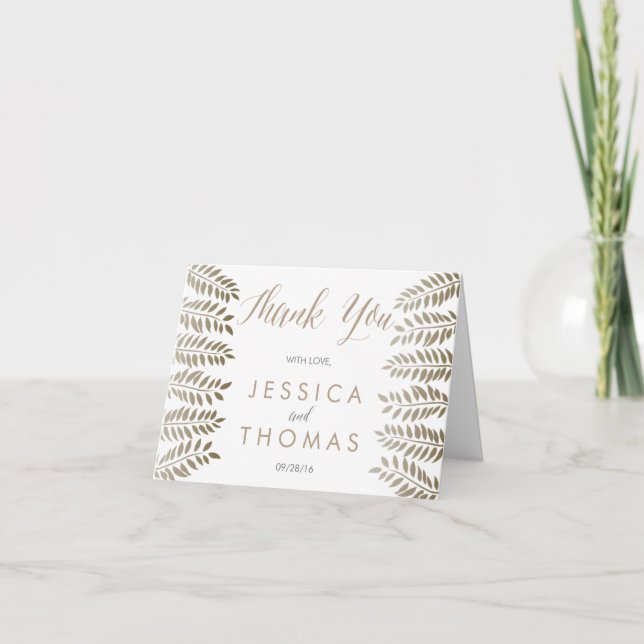 Cartão De Agradecimento A Coleção de Casamento Floresta de Samambaia Monoc (Frente)