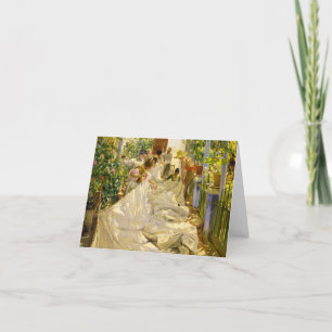 Cartão De Agradecimento A costura da vela por Joaquin Sorolla