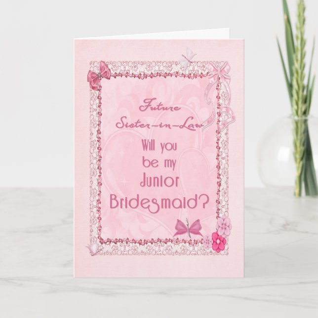 Cartão De Agradecimento A craft look Junior Bridesmaid invitation (Frente)