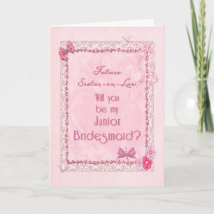 Cartão De Agradecimento A craft look Junior Bridesmaid invitation