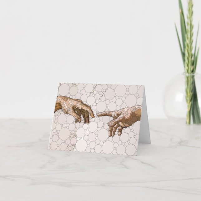 Cartão De Agradecimento A criação de Adão, mãos atrás de Michelangelo (Frente)