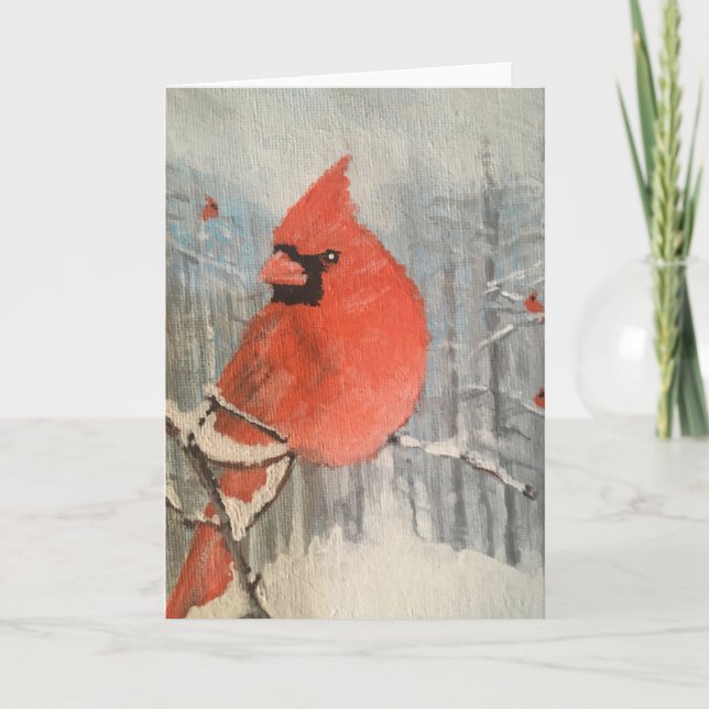 Cartão De Agradecimento À Espera Da Minha Vez No Alimentador De Pássaros (Frente)