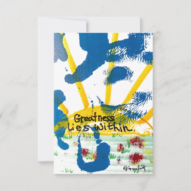 Cartão De Agradecimento A grandeza está dentro (Frente)