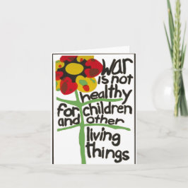 Cartão De Agradecimento A guerra não é saudável para as crianças
