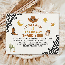 Cartão De Agradecimento A Little Cowboy Is on The Way Cute Baby Shower