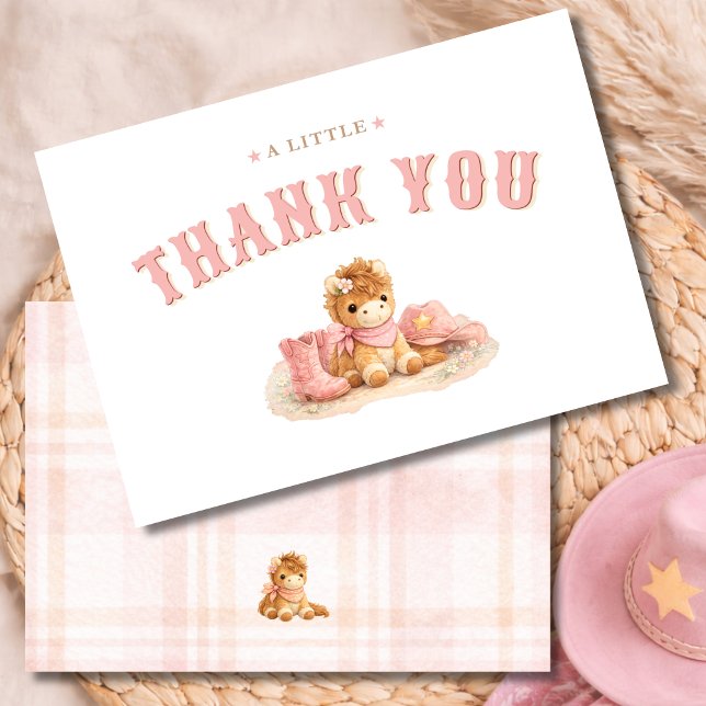 Cartão De Agradecimento A Little Cowgirl Baby Girl Shower Thank You (Criador carregado)