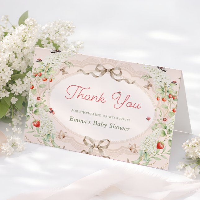 Cartão De Agradecimento A Little Love Bug Baby Shower Thank You Card (Criador carregado)