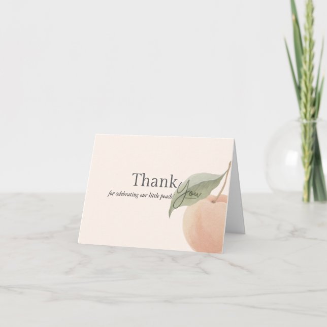 Cartão De Agradecimento A Little Peach Folded Thank You Card (Frente)