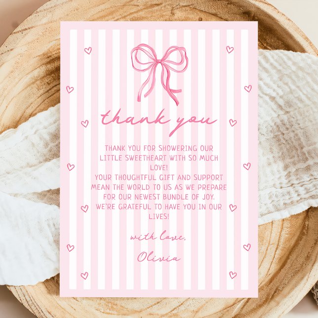 Cartão De Agradecimento A Little Sweetheart Valentine's Baby Shower (Criador carregado)