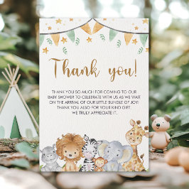 Cartão De Agradecimento A Little Wild One - Baby Shower Safari Animals