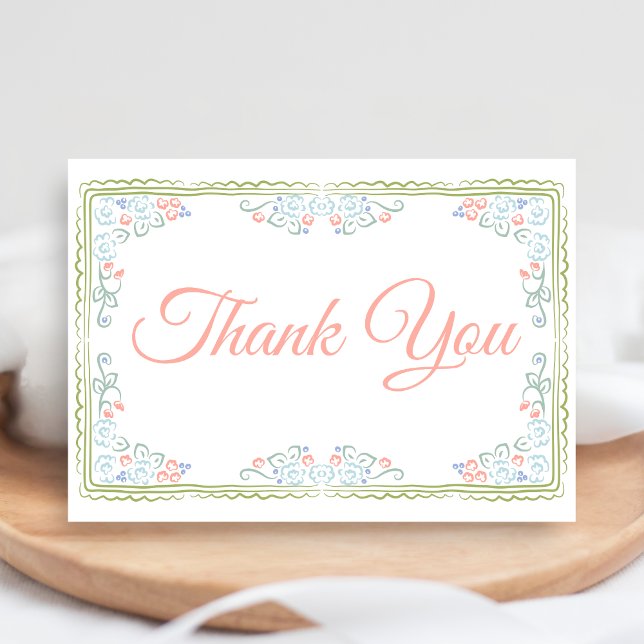 Cartão De Agradecimento A Little Wildflower Baby Shower (Wildflower Baby Shower Thank you Card)
