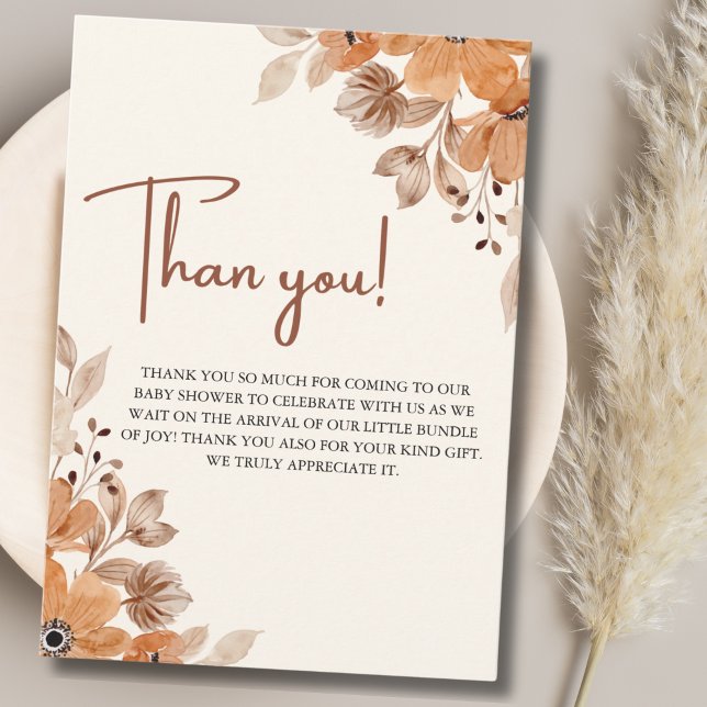 Cartão De Agradecimento A Little Wildflower is on The Way Girl Baby Shower (Criador carregado)