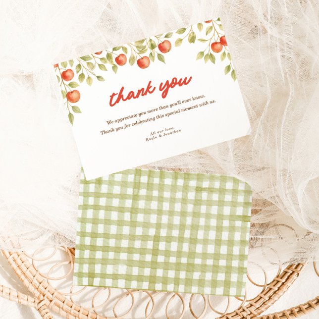 Cartão De Agradecimento A Maçã do nosso Chá de fraldas de outono (Criador carregado)