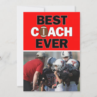 Cartão De Agradecimento A Melhor Foto Personalizada Do Red Football Coach