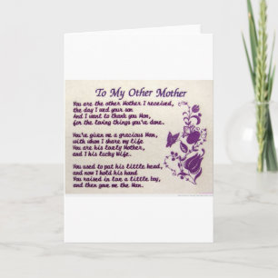 Cartão De Agradecimento À Minha Outra Mãe; Obrigado