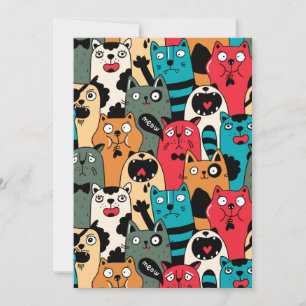 Cartão De Agradecimento A multidão de gatos