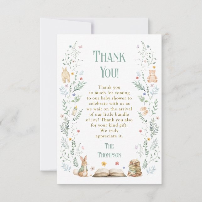 Cartão De Agradecimento A New Chapter Baby Shower  (Frente)