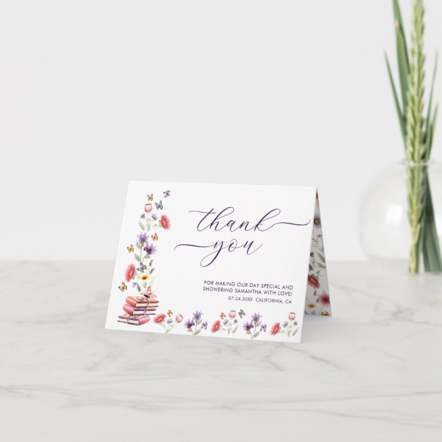 Cartão De Agradecimento A New Chapter Bridal Shower Thank You Card (Frente)