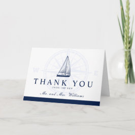Cartão De Agradecimento A New Journey Nautical Style Thank You