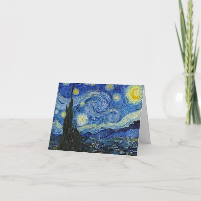 Cartão De Agradecimento A Noite Estrelada de Vincent van Gogh (Frente)