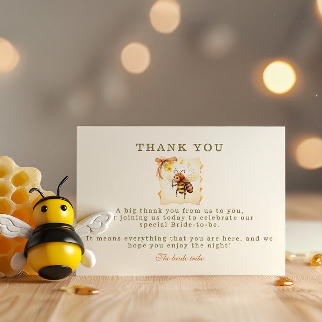 Cartão De Agradecimento A noiva do chá de mel de flor silvestre (Criador carregado)