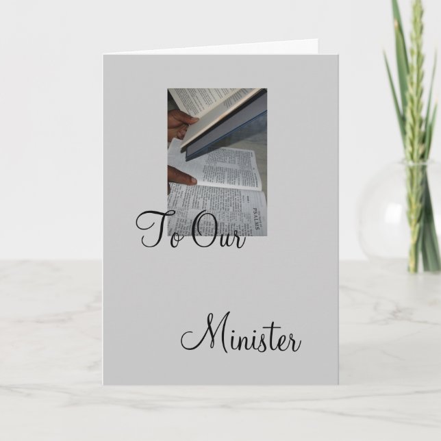 Cartão De Agradecimento A nosso ministro (Frente)