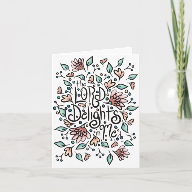 Cartão De Agradecimento A placa LORD Delights in Me (Frente)