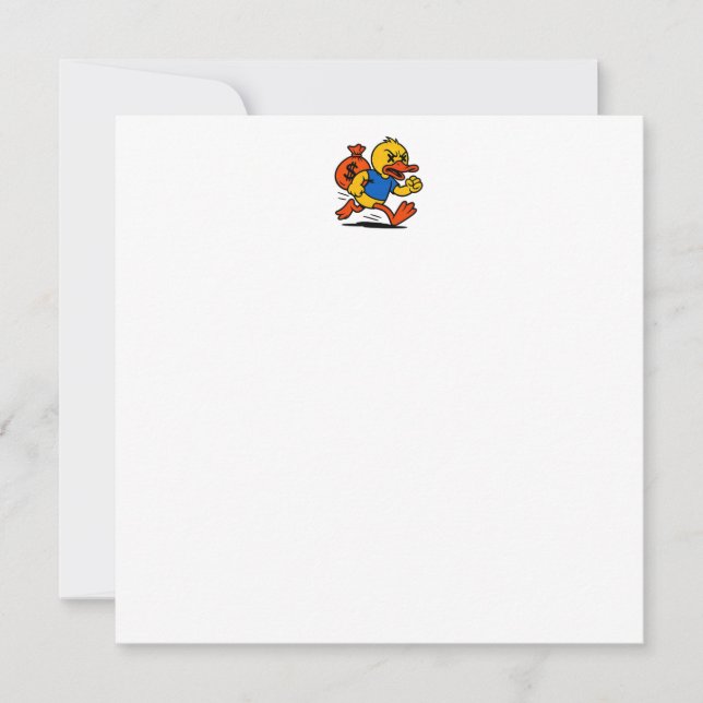 Cartão De Agradecimento A POP ART STYLE THIEF DUCK Thank You Card (Frente)