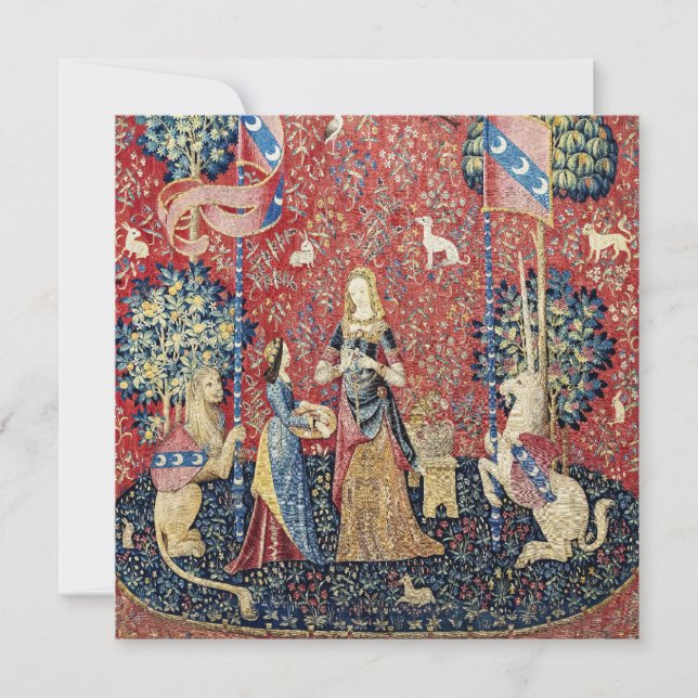 Cartão De Agradecimento A Senhora e o Unicórnio, Cheiro (Frente)