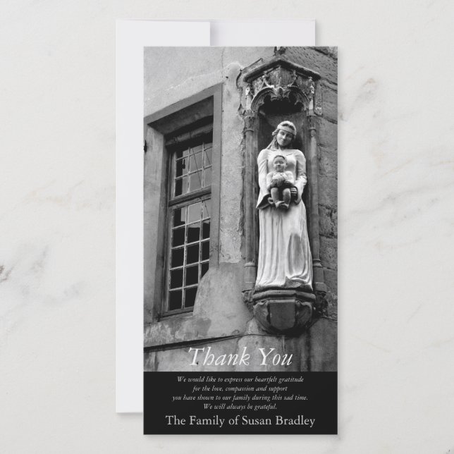 Cartão De Agradecimento A Simpatia Virgem e Criança 2 Obrigado (Frente)