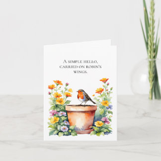 Cartão De Agradecimento A Simple Hello, Carried on Robin’s Wings Card 