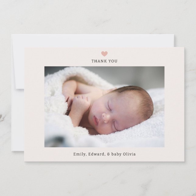 Cartão De Agradecimento A Thankful Heart Baby Shower Photo (Frente)