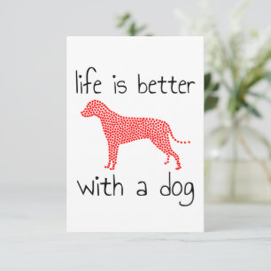 Cartão De Agradecimento A Vida É Melhor Com Um Cão - Amantes de Cães
