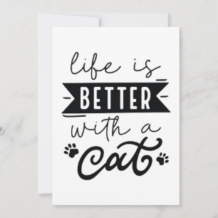 Cartão De Agradecimento A Vida É Melhor Com Um Gato