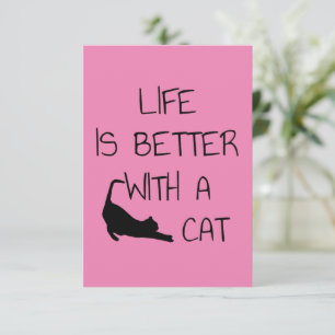 Cartão De Agradecimento A Vida É Melhor Com Um Gato - Amantes de Gatos