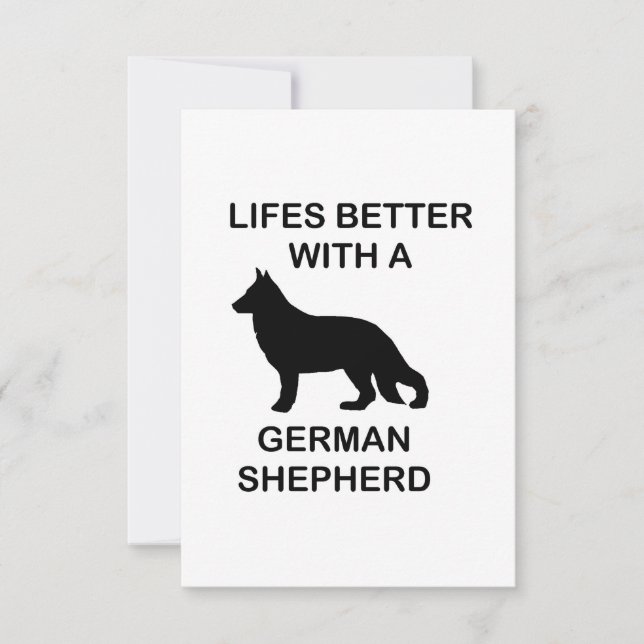 Cartão De Agradecimento a vida é melhor com um german shepherd (Frente)