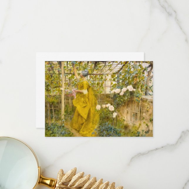 Cartão De Agradecimento A Vinha de Carl Larsson (Frente/Verso In Situ)