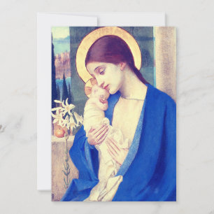 Cartão De Agradecimento A Virgem Maria e o Menino Jesus Graça Renascentist