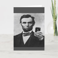 Abe Lincoln com telefone celular