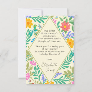 Cartão De Agradecimento Abelhas De Mel, Ladybug, Borboleta, Dragonfly & Fl