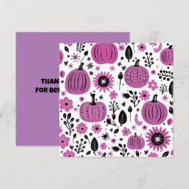 Cartão De Agradecimento Abóbora roxa e flor caseira personalizadas
