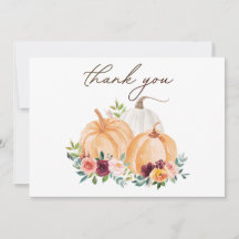 Abóboras de Outono e Flores Boho Obrigado