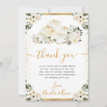 Abóboras Florais Brancas e Douradas para Casamento