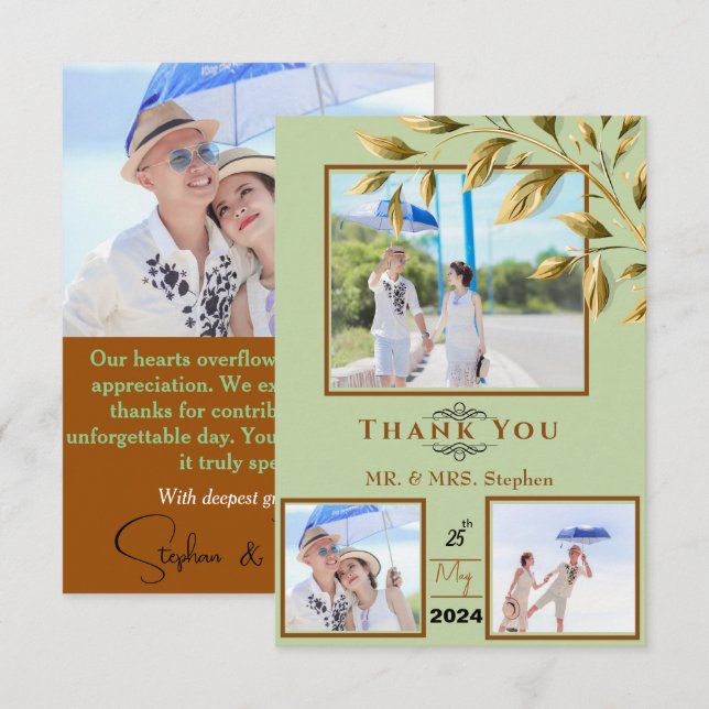 Cartão De Agradecimento Abraçar a Elegância Natural  (Frente/Verso)